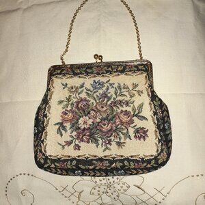 Vintige Tapestry Purse Petit Point Look